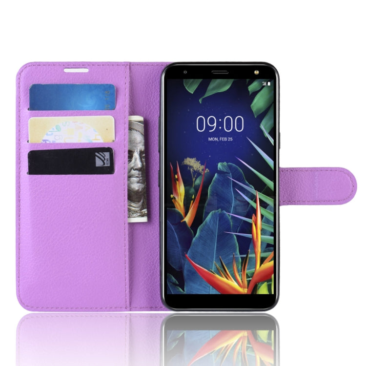 Litchi Texture Horizontal Flip Leather Case for LG K40, with Wallet & Holder & Card Slots