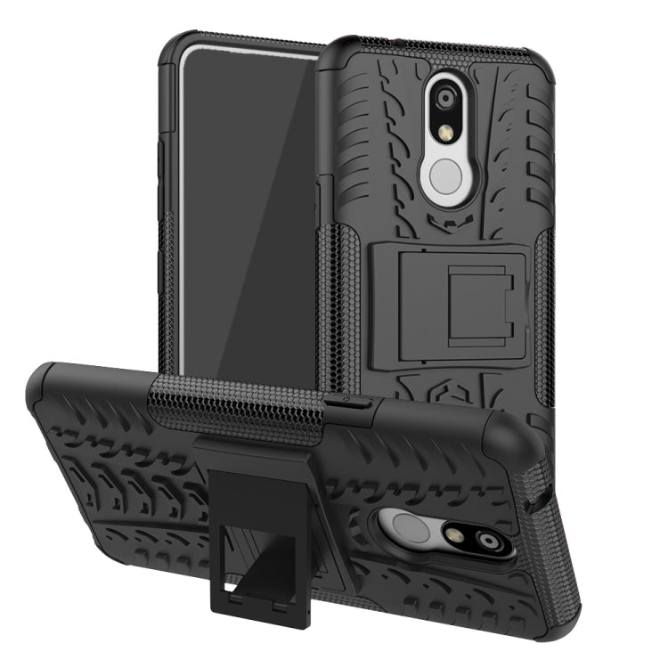 Shockproof PC + TPU Tire Pattern Case for LG K40, with Holder