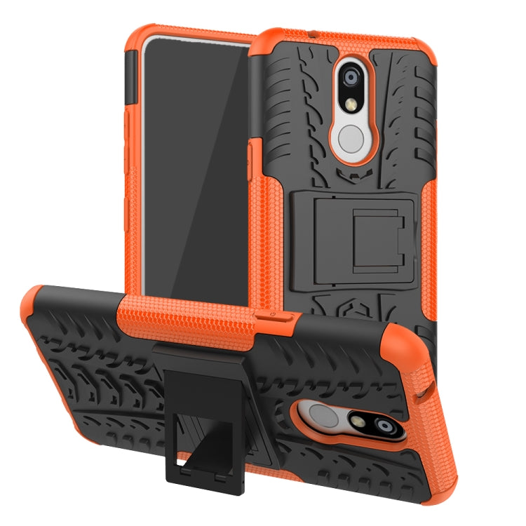 Shockproof PC + TPU Tire Pattern Case for LG K40, with Holder