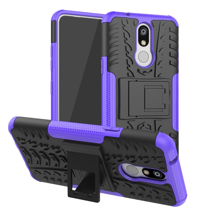 Shockproof PC + TPU Tire Pattern Case for LG K40, with Holder