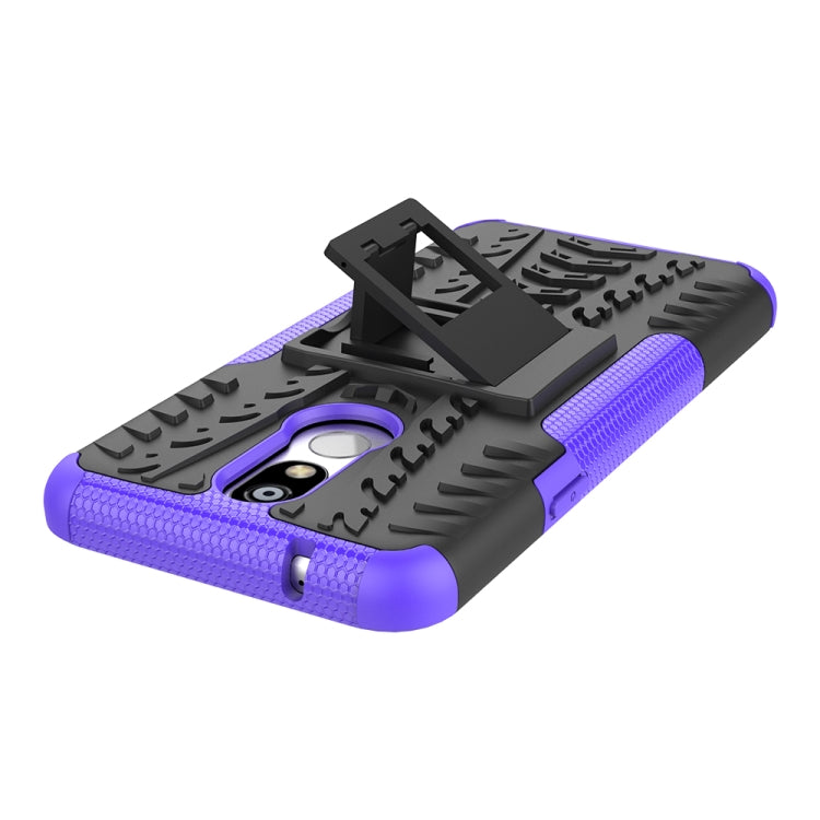 Shockproof PC + TPU Tire Pattern Case for LG K40, with Holder