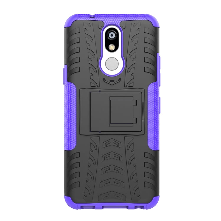 Shockproof PC + TPU Tire Pattern Case for LG K40, with Holder