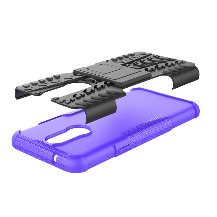 Shockproof PC + TPU Tire Pattern Case for LG K40, with Holder