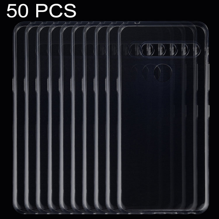 50 PCS 0.75mm Ultrathin Transparent TPU Soft Protective Case for LG G8 ThinQ