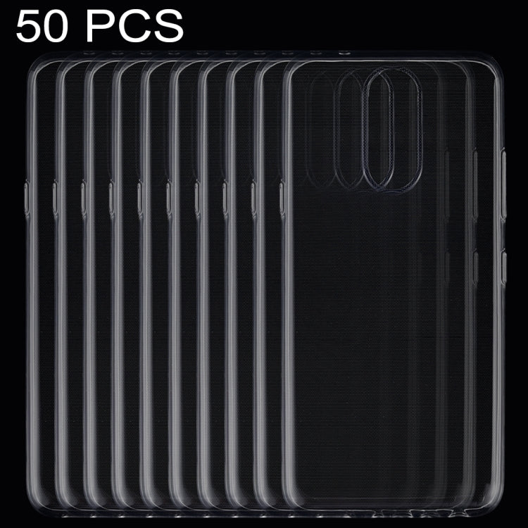 50 PCS 0.75mm Ultrathin Transparent TPU Soft Protective Case for LG K40
