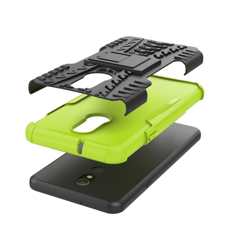 Tire Texture TPU+PC Shockproof Case for LG Q Stylo 5, with Holder