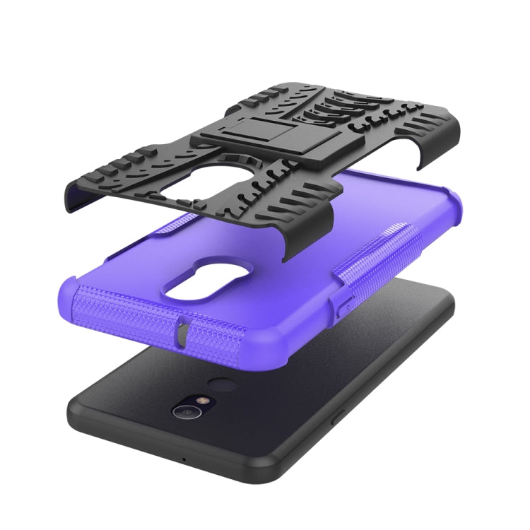 Tire Texture TPU+PC Shockproof Case for LG Q Stylo 5, with Holder