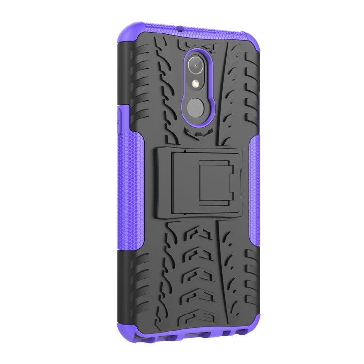 Tire Texture TPU+PC Shockproof Case for LG Q Stylo 5, with Holder