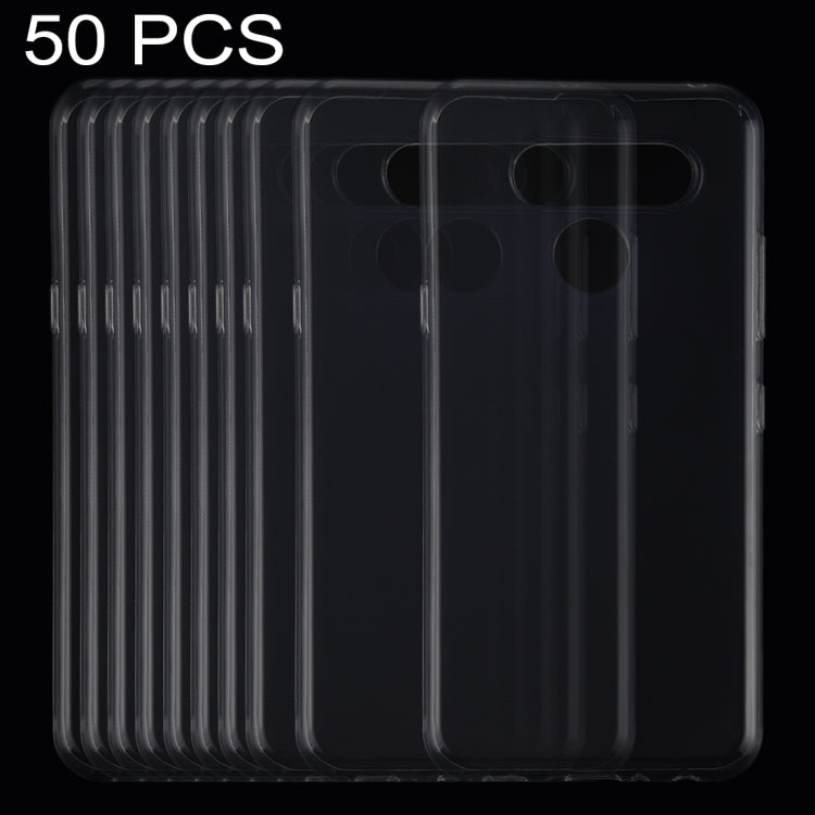 50 PCS 0.75mm Ultrathin Transparent TPU Soft Protective Case for LG K50