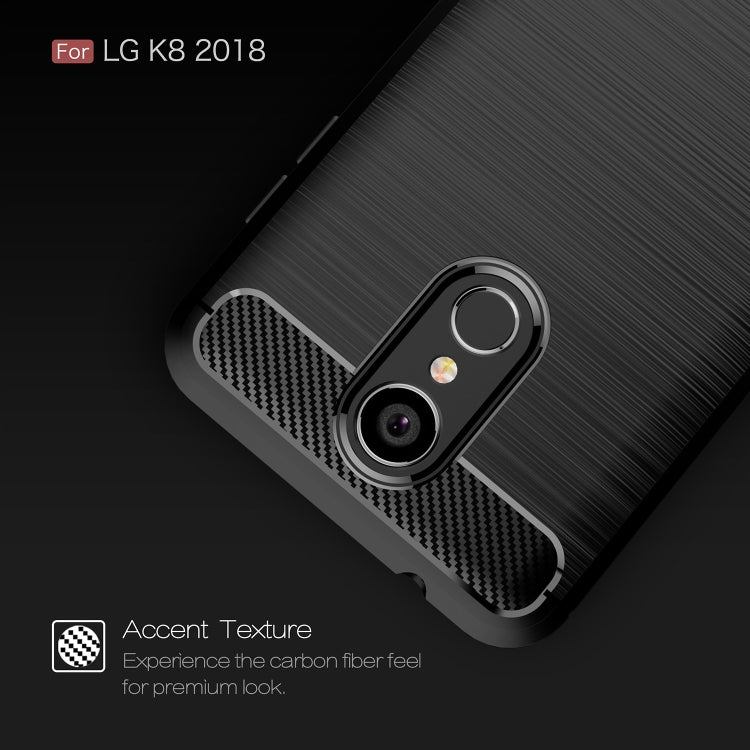 Brushed Texture Carbon Fiber Shockproof TPU Case for LG K8 2018