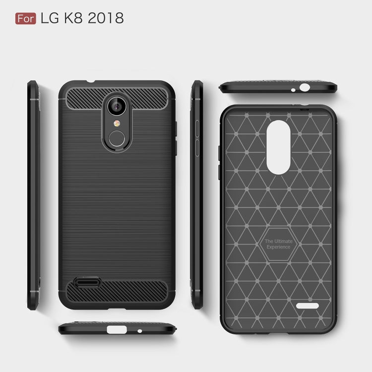 Brushed Texture Carbon Fiber Shockproof TPU Case for LG K8 2018