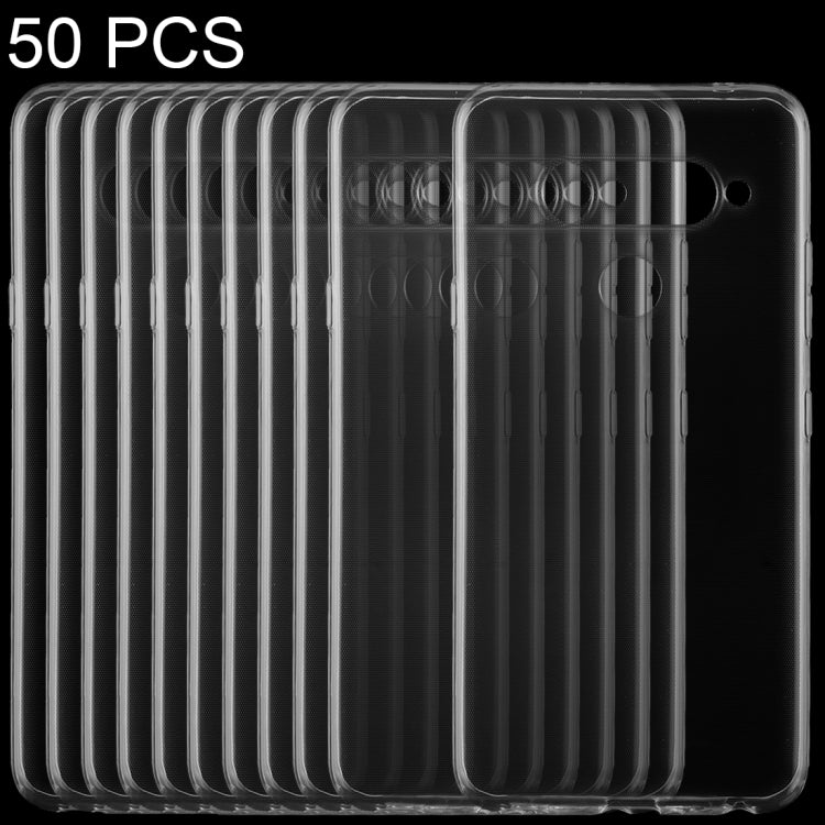 50 PCS 0.75mm Transparent TPU Case for LG V40 ThinQ