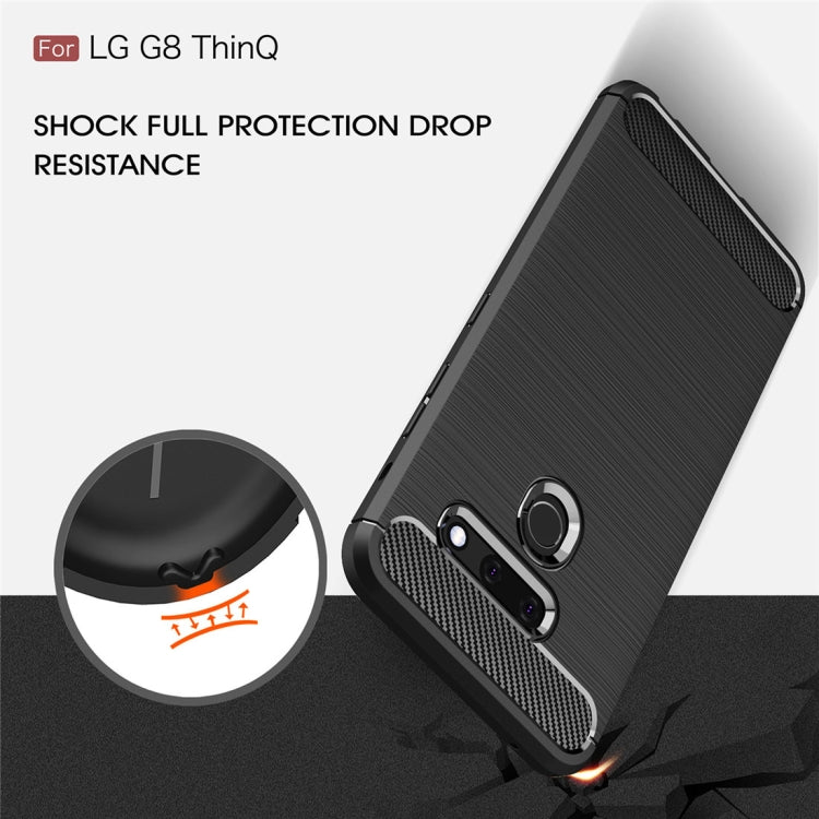 Brushed Texture Carbon Fiber Shockproof TPU Case for LG G8 ThinQ
