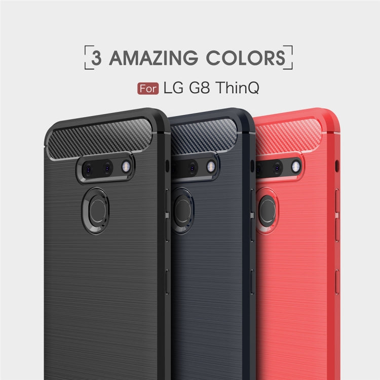 Brushed Texture Carbon Fiber Shockproof TPU Case for LG G8 ThinQ