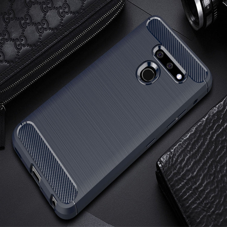 Brushed Texture Carbon Fiber Shockproof TPU Case for LG G8 ThinQ