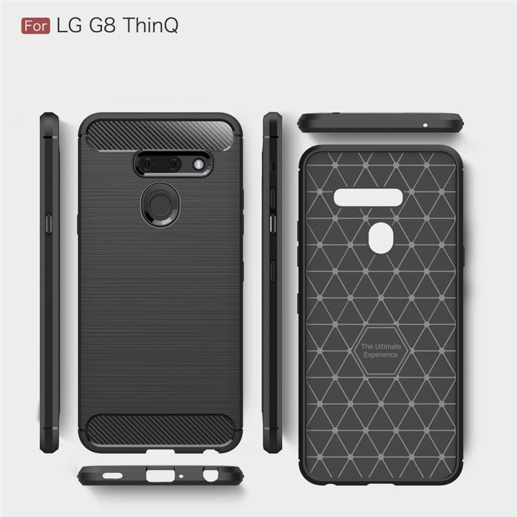 Brushed Texture Carbon Fiber Shockproof TPU Case for LG G8 ThinQ
