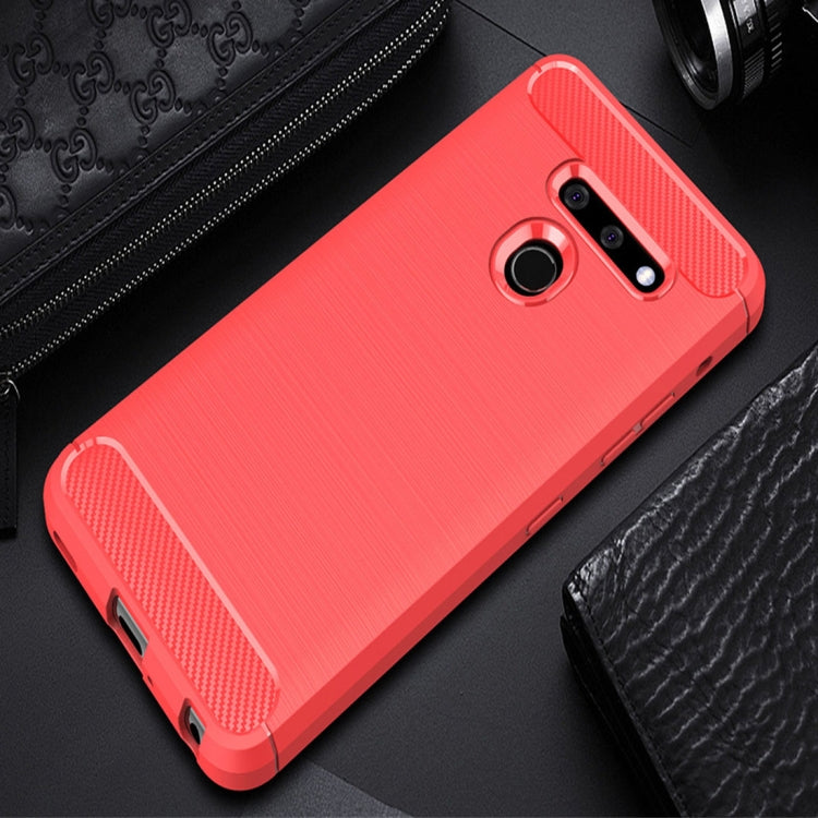 Brushed Texture Carbon Fiber Shockproof TPU Case for LG G8 ThinQ