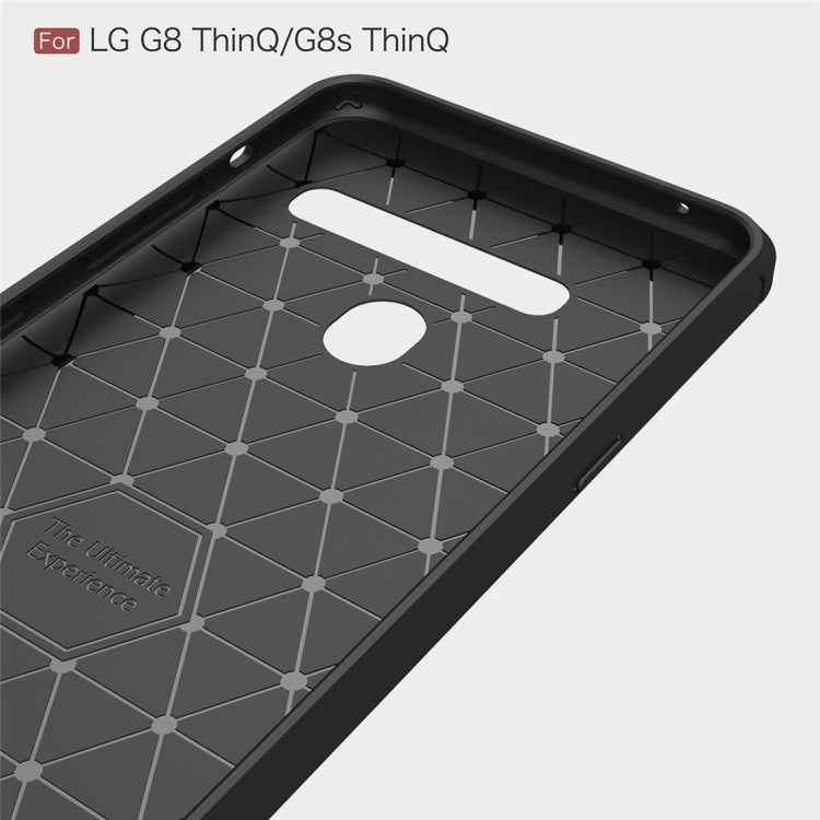 Brushed Texture Carbon Fiber TPU Case for LG G8 ThinQ(Navy Blue)