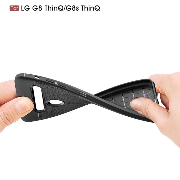 Litchi Texture TPU Shockproof Case for LG G8 ThinQ(Black)