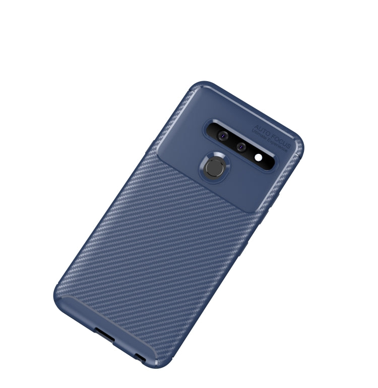 Carbon Fiber Texture Shockproof TPU Case for LG G8 ThinQ(Blue)