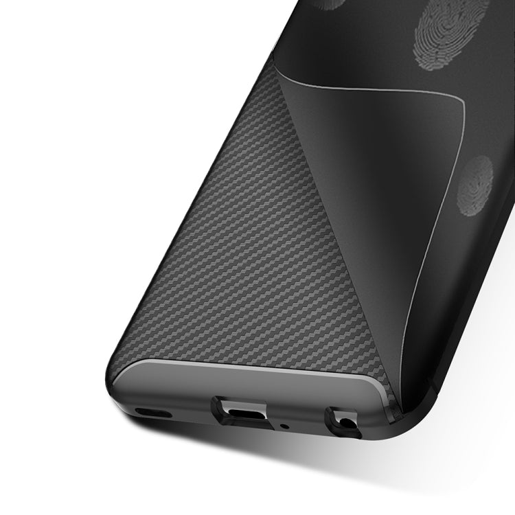 Carbon Fiber Texture Shockproof TPU Case for LG G8 ThinQ(Blue)