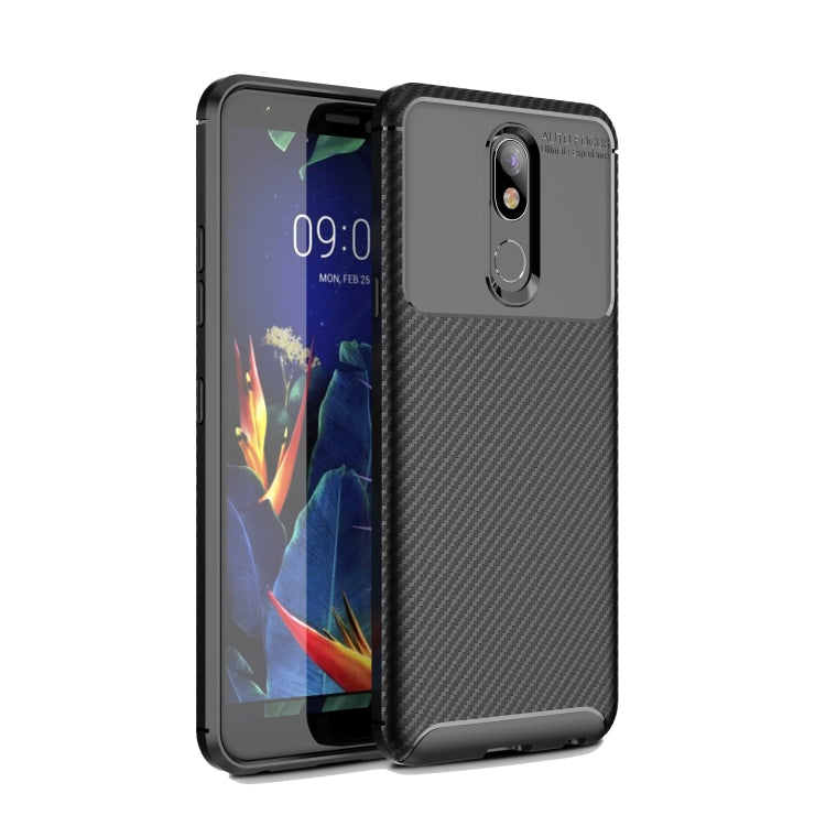 Carbon Fiber Texture Shockproof TPU Case for LG K40 (Black)