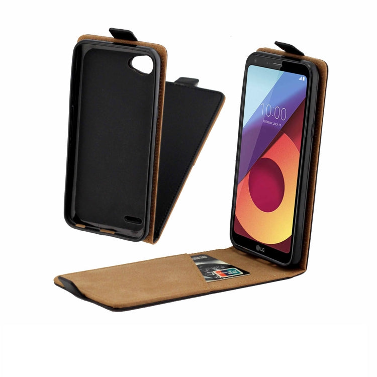 For LG Q6 TPU Business Style Vertical Flip Protective Leather Case with Card Slot