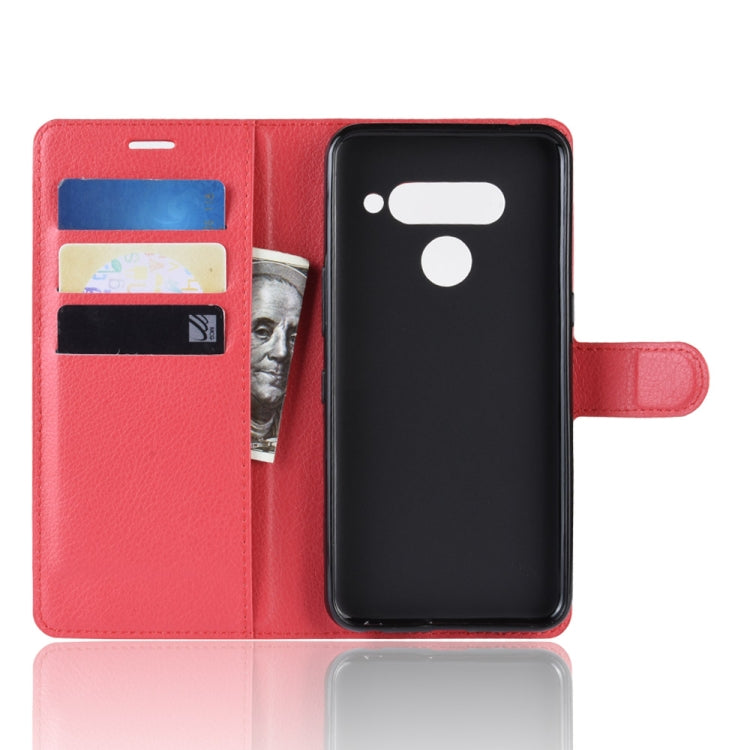 Litchi Texture Horizontal Flip Leather Case for LG V50 ThinQ 5G, with Wallet & Holder & Card Slots