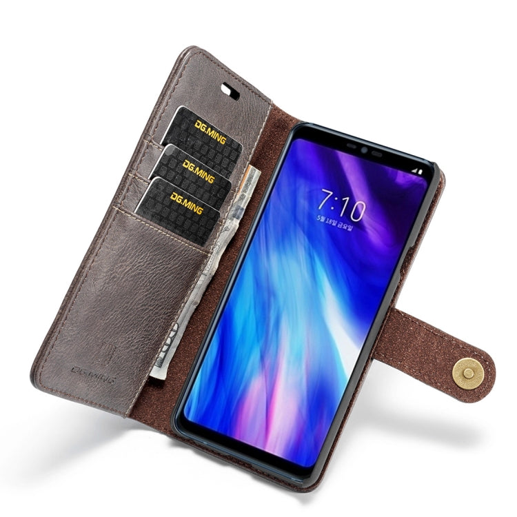 Crazy Horse Texture Flip Detachable Magnetic Leather Case for LG G7 ThinQ, with Holder & Card Slots & Wallet