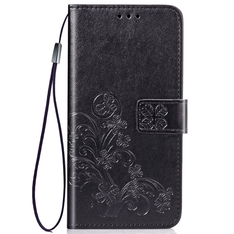Lucky Clover Pressed Flowers Pattern Leather Case for LG G8 ThinQ, with Holder & Card Slots & Wallet & Hand Strap