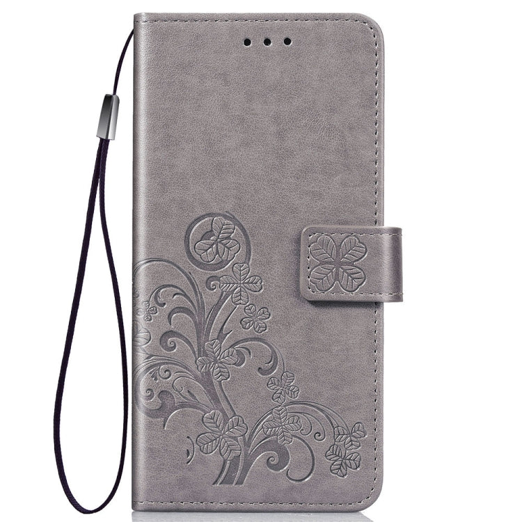 Lucky Clover Pressed Flowers Pattern Leather Case for LG G8 ThinQ, with Holder & Card Slots & Wallet & Hand Strap