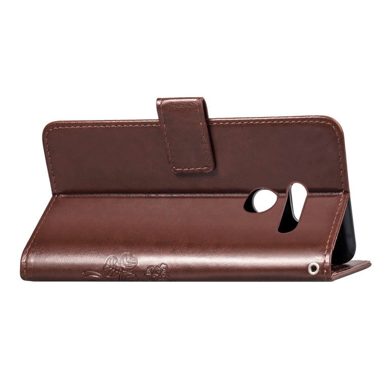 Lucky Clover Pressed Flowers Pattern Leather Case for LG G8 ThinQ, with Holder & Card Slots & Wallet & Hand Strap