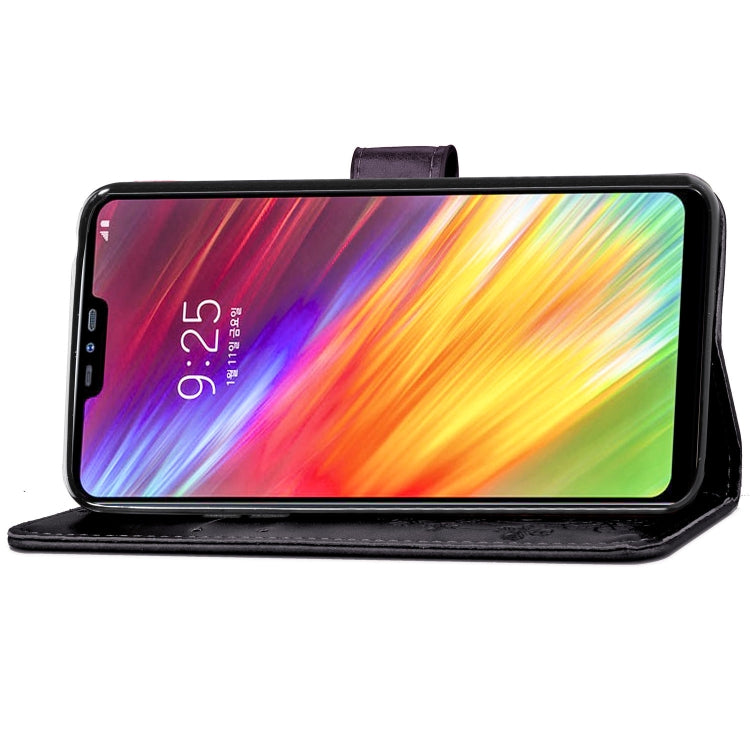 Lucky Clover Pressed Flowers Pattern Leather Case for LG Q9, with Holder & Card Slots & Wallet & Hand Strap