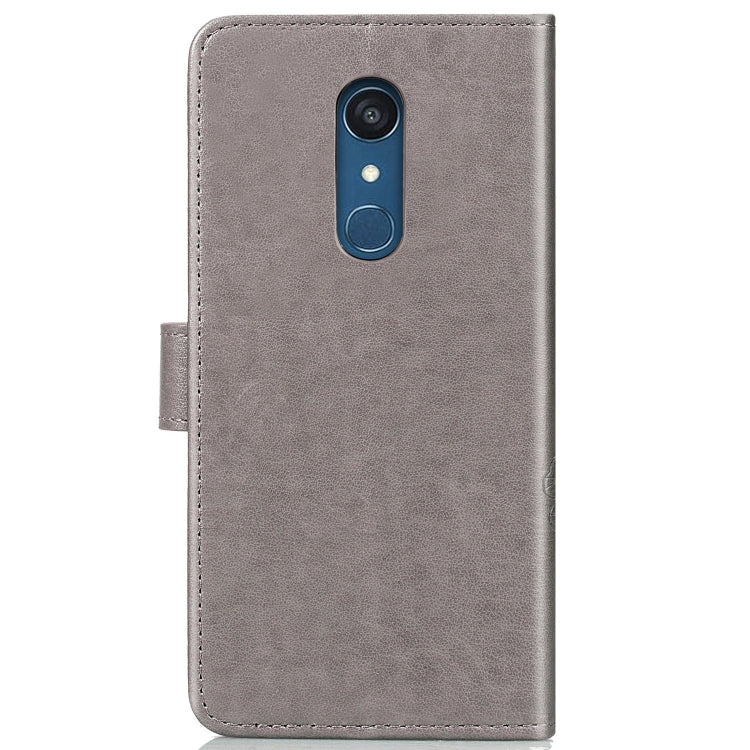 Lucky Clover Pressed Flowers Pattern Leather Case for LG Q9, with Holder & Card Slots & Wallet & Hand Strap