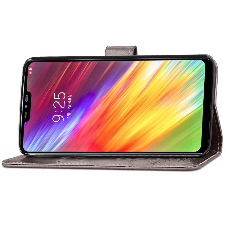 Lucky Clover Pressed Flowers Pattern Leather Case for LG Q9, with Holder & Card Slots & Wallet & Hand Strap