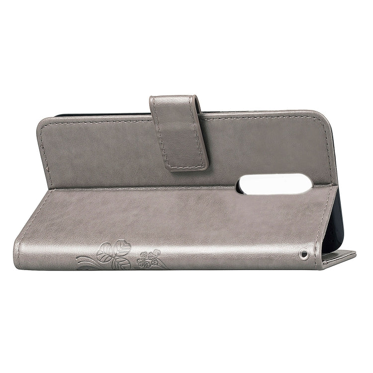 Lucky Clover Pressed Flowers Pattern Leather Case for LG Q9, with Holder & Card Slots & Wallet & Hand Strap