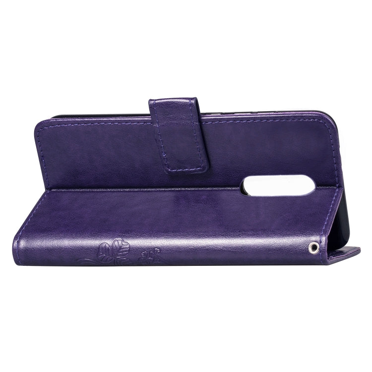 Lucky Clover Pressed Flowers Pattern Leather Case for LG Q9, with Holder & Card Slots & Wallet & Hand Strap