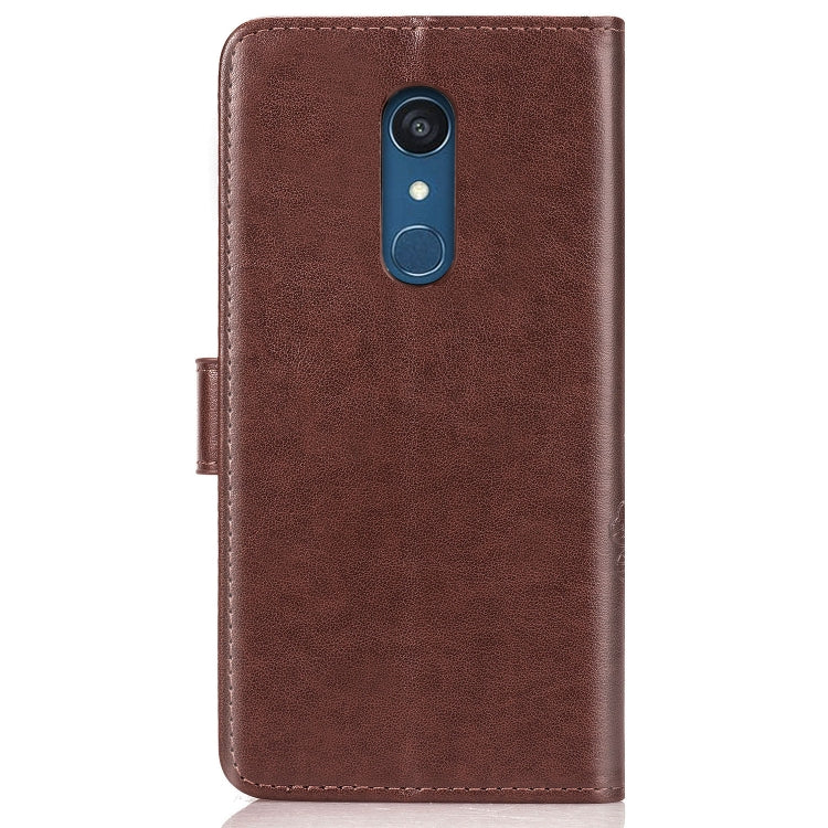 Lucky Clover Pressed Flowers Pattern Leather Case for LG Q9, with Holder & Card Slots & Wallet & Hand Strap