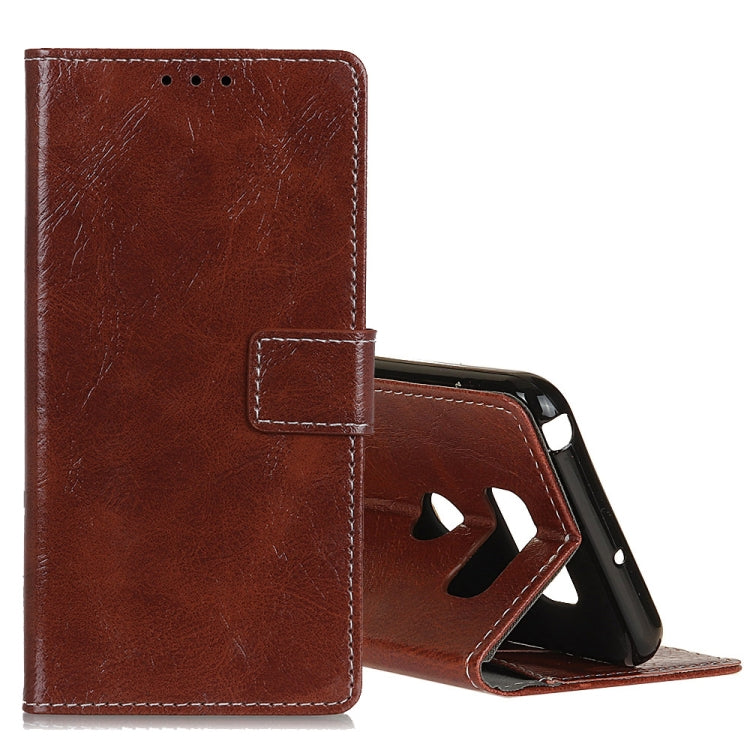 Retro Crazy Horse Texture Horizontal Flip Leather Case for LG K50, with Holder & Card Slots & Photo Frame