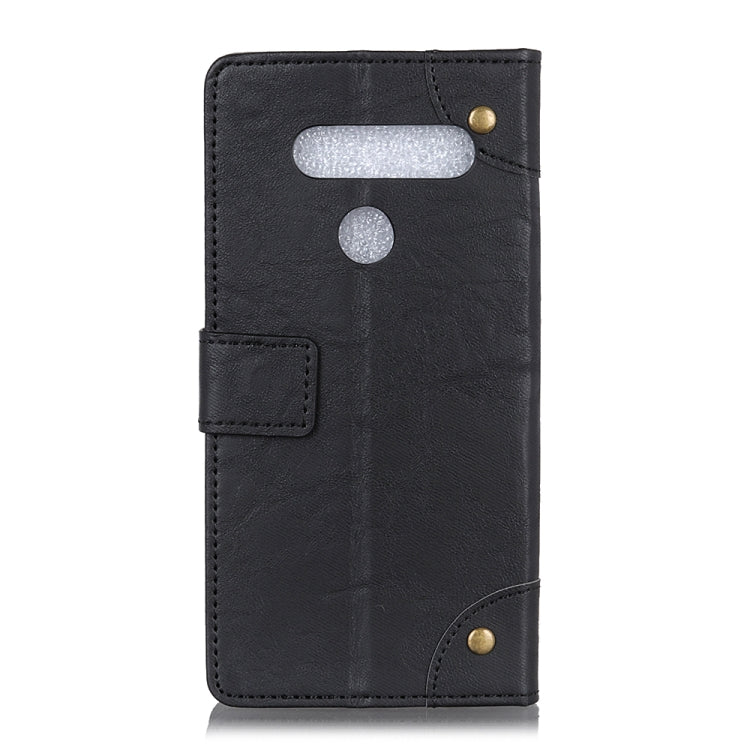 Copper Buckle Retro Crazy Horse Texture Horizontal Flip Leather Case for LG K50, with Holder & Card Slots& Wallet