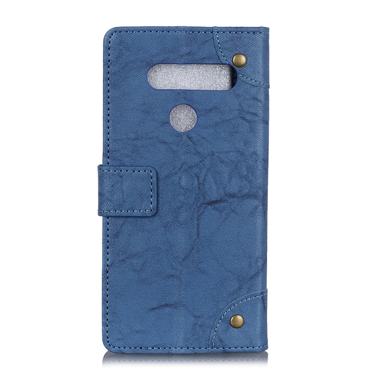 Copper Buckle Retro Crazy Horse Texture Horizontal Flip Leather Case for LG Q60, with Holder & Card Slots& Wallet
