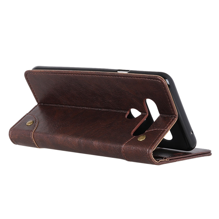 Copper Buckle Nappa Texture Horizontal Flip Leather Case for LG V50 ThinQ 5G, with Holder & Card Slots & Wallet