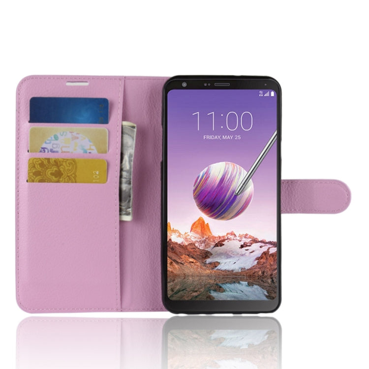 Litchi Texture Horizontal Flip Leather Case for LG Q Stylo 4, with Wallet & Holder & Card Slots