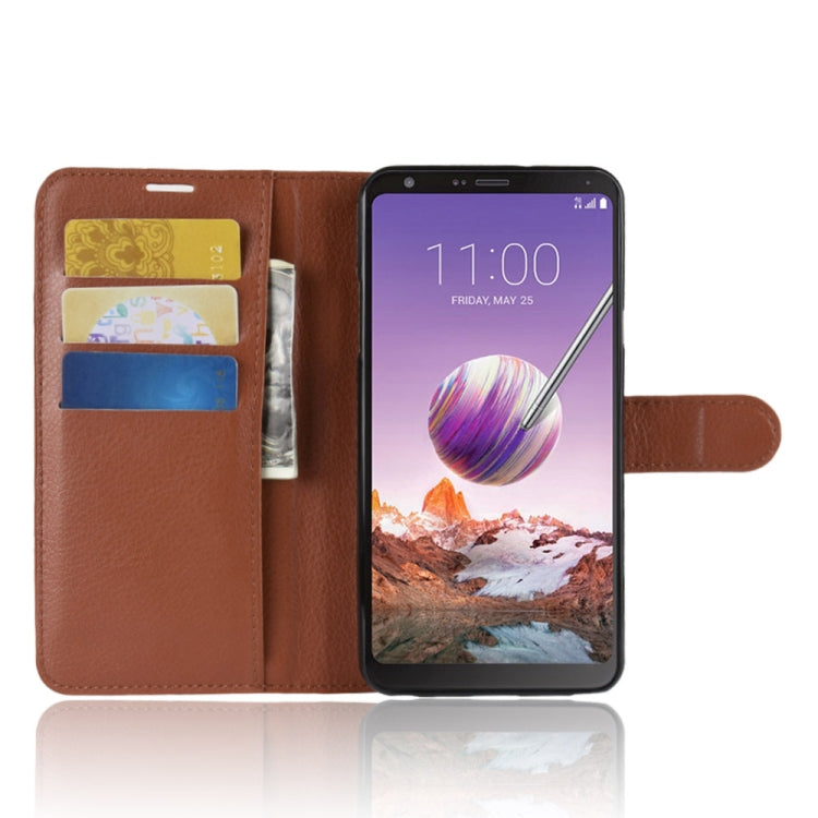 Litchi Texture Horizontal Flip Leather Case for LG Q Stylo 4, with Wallet & Holder & Card Slots