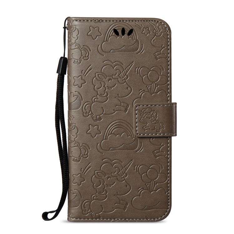 For LG K4 (2017) (EU Version) Pressed Horse Cloud Print Horizontal Flip Leather Case with Holder & Card Slots & Wallet & Lanyard