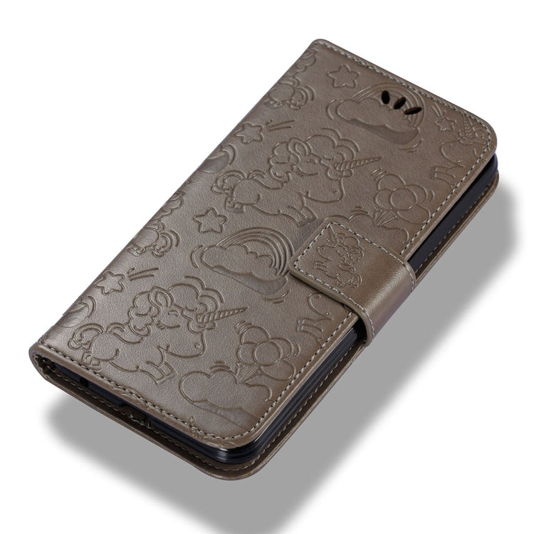 For LG K4 (2017) (EU Version) Pressed Horse Cloud Print Horizontal Flip Leather Case with Holder & Card Slots & Wallet & Lanyard