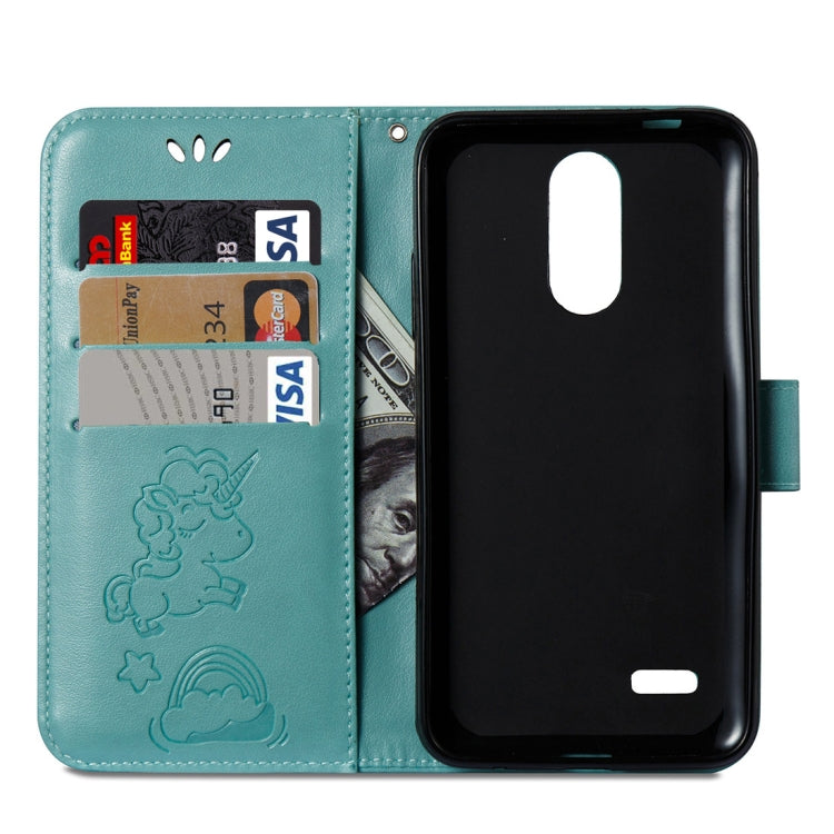 For LG K8 (2017) (EU Version) Pressed Horse Cloud Print Horizontal Flip Leather Case with Holder & Card Slots & Wallet & Lanyard
