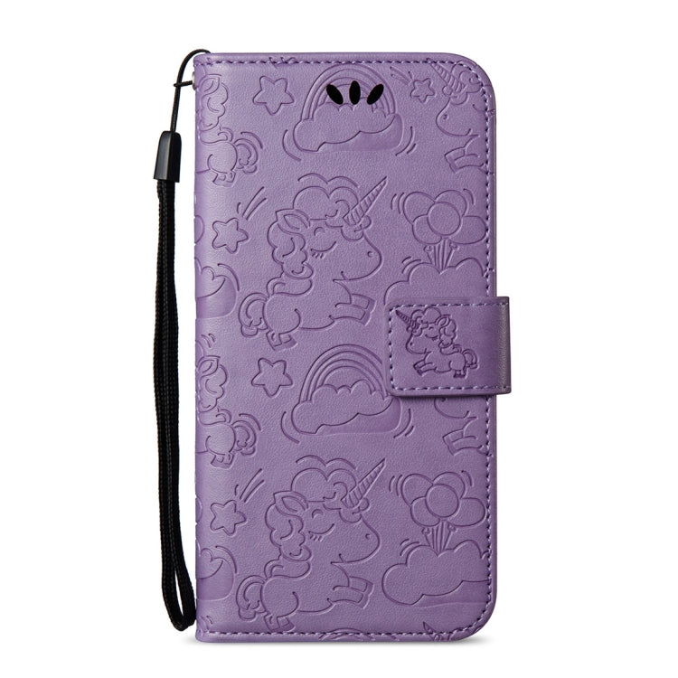 For LG K10 (2017) (EU Version) Pressed Horse Cloud Print Horizontal Flip Leather Case with Holder & Card Slots & Wallet & Lanyard