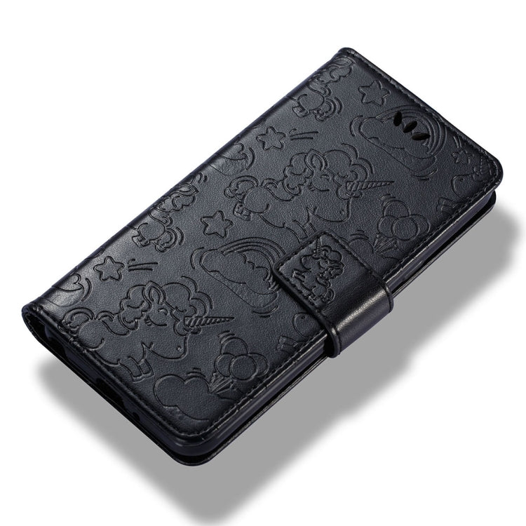 For LG Q6 Pressed Horse Cloud Print Horizontal Flip Leather Case with Holder & Card Slots & Wallet & Lanyard