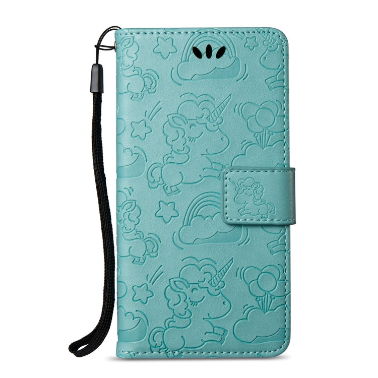 For LG Q6 Pressed Horse Cloud Print Horizontal Flip Leather Case with Holder & Card Slots & Wallet & Lanyard